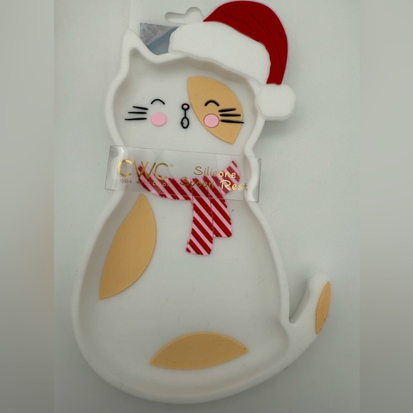 ❄️🎄CWC Silicone Cat Holiday Spoon Rest - Picture 1 of 2